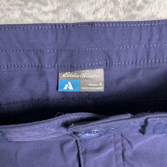 Eddie Bauer Guide Pro Shorts Womens 4 Navy First Ascent Stretch Hiking Trails - Picture 3 of 11